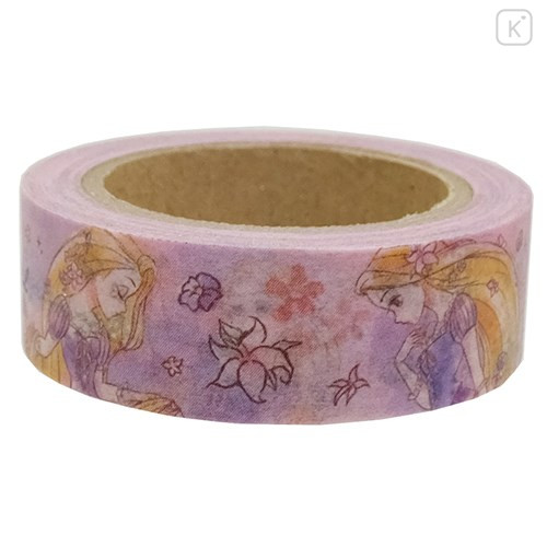 Japan Disney Washi Paper Masking Tape - Water Color Princess Rapunzel Shiny Dream - 2
