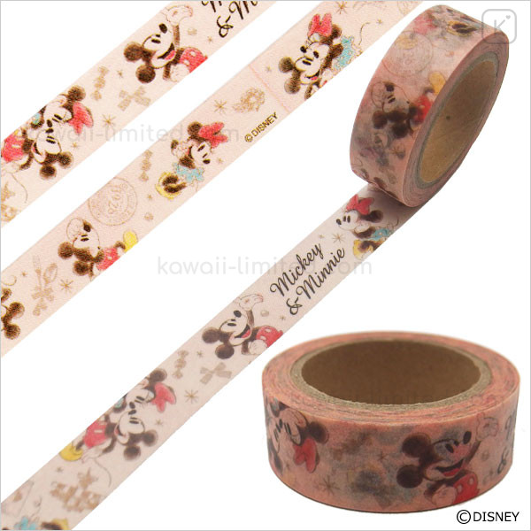 Japan Disney Washi Paper Masking Tape Mickey & Minnie Mouse Love