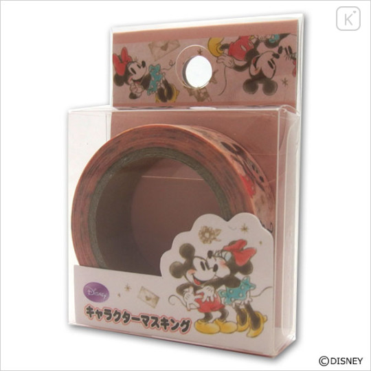 Japan Disney Washi Paper Masking Tape - Mickey & Minnie Mouse Love - 2