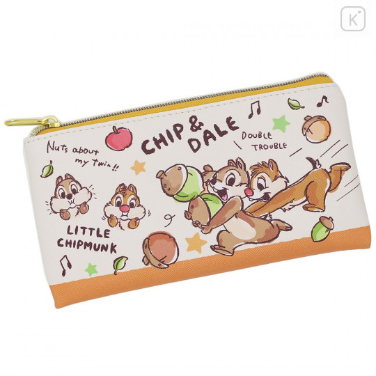 Japan Disney Pouch Makeup Bag Pencil Case - Chip & Dale Double Trouble - 1