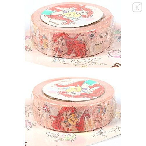 Japan Disney Washi Paper Masking Tape - Little Mermaid Ariel & Flounder - 3