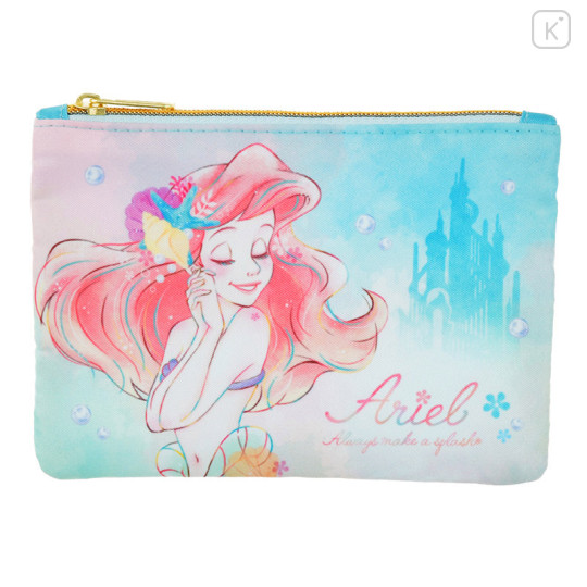 Japan Disney Store Zipper Pouch Coin Wallet & Pocket Tissue Holder - Ariel Pearl - 1