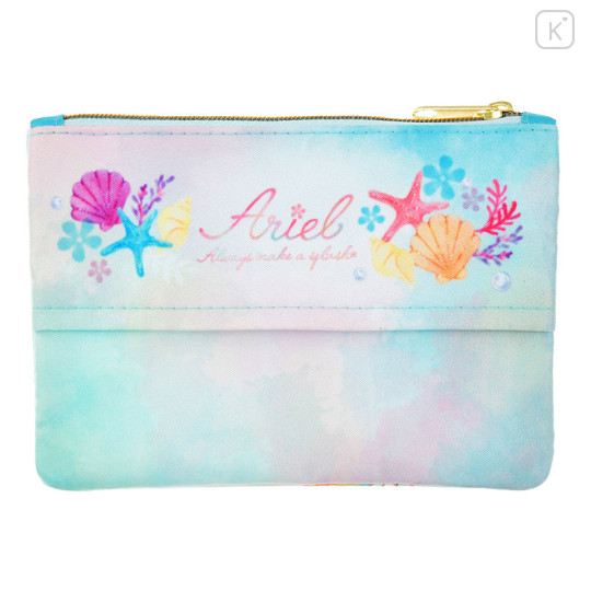 Japan Disney Store Zipper Pouch Coin Wallet & Pocket Tissue Holder - Ariel Pearl - 2