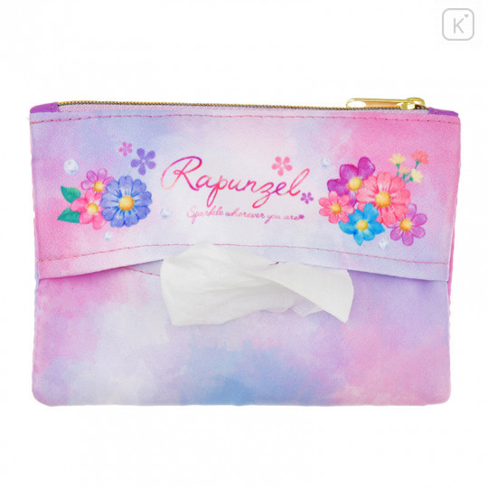 Japan Disney Store Zipper Pouch Coin Wallet & Pocket Tissue Holder - Rapunzel Pearl - 3