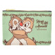 Japan Disney Store Zipper Pouch Coin Wallet & Pocket Tissue Holder - Chip & Dale Hug & Smile