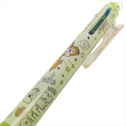 Japan Disney 3 Color Multi Pen - Chip & Dale Hug Yellow - 2