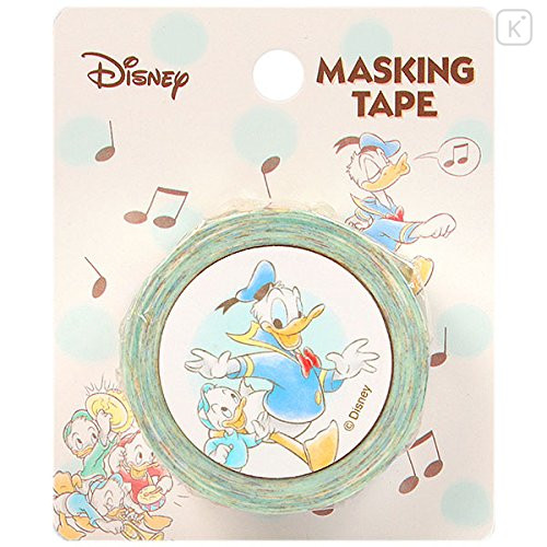 Japan Disney Washi Paper Masking Tape - Donald Duck & Boys 15mm × 10m - 1