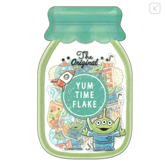 Japan Disney Masking Seal Flake Sticker - Toy Story Little Green Men Yummy Time - 1