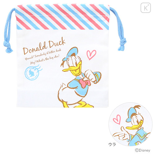 Japan Disney Drawstring Graffiti Pattern Bag - Donald Love - 1