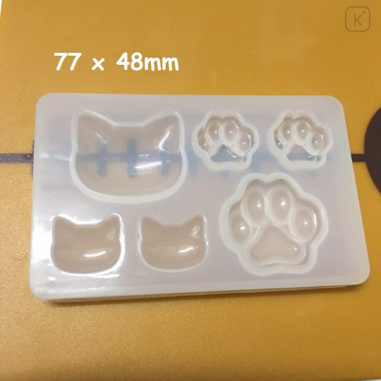 Clay / UV Resin Soft Mold - Mini 3D Cat & Palm - 1