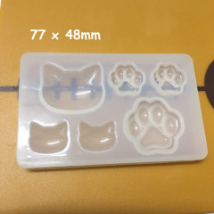 Clay / UV Resin Soft Mold - Mini 3D Cat & Palm