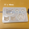 Clay / UV Resin Soft Mold - Mini 3D Cat & Palm - 1