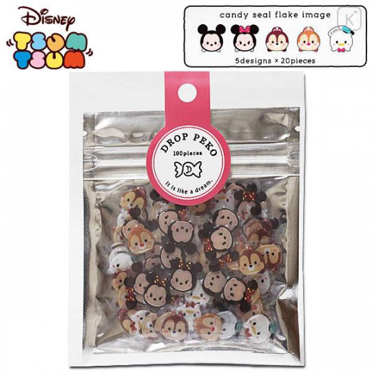 Japan Disney Drop Peko Flake Sticker Pack - Tsum Tsum Mickey & Friends - 1