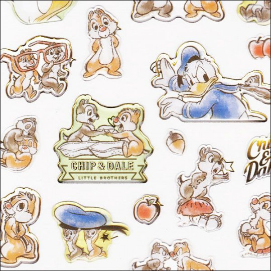 Japan Disney Epoxy Seal Sticker - Donald Duck vs Chip & Dale - 2