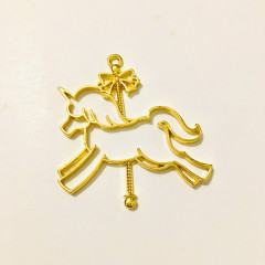Circle Key Jewelry Charm - Carousel Unicorn