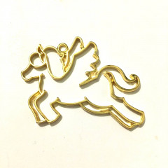 Circle Key Jewelry Charm - Flying Unicorn