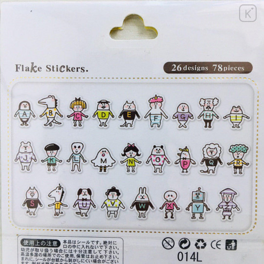 Moji Moji Flake Stickers 78pcs - Alphabet 014L - 2