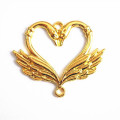 Circle Key Jewelry Charm - Swan Heart - 1