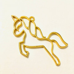 Circle Key Jewelry Charm - Running Unicorn
