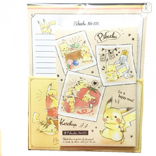 Japan Pokemon Letter Envelope Set - Pikachu In A Happy Mood - 1