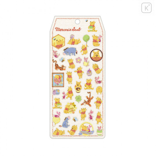 Japan Disney Gold Foil Seal Sticker - Winnie the Pooh Yellow - 1