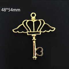 Circle Key Jewelry Charm Girl Power Magic Stick - Diamond Wings