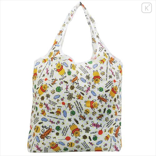 Japan Disney Eco Shopping Bag - Winnie The Pooh / White - 1