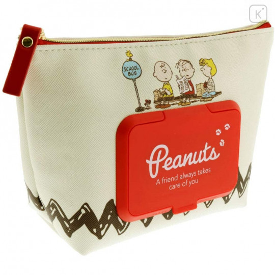 Japan Peanuts Wet Wipe Pocket Pouch - Snoopy / Bus - 5