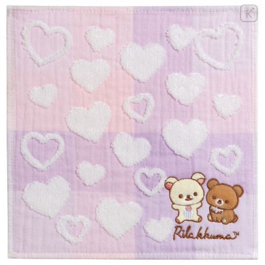 Japan San-X Mini Towel - Rilakkuma / Heart - 1