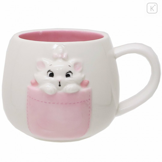 Japan Disney Ceramic Mug - Marie / pocket - 1