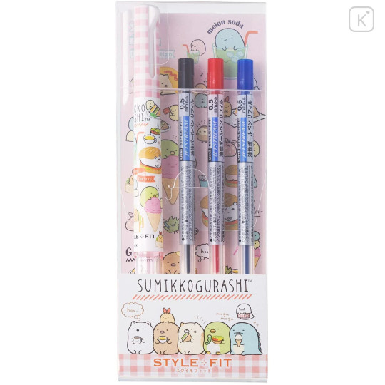 Japan San-X Style Fit 3 Color Multi Ballpoint Pen - Sumikko Gurashi : Coffee Shop - 1