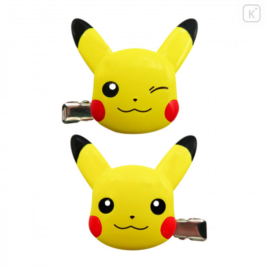 Japan Pokemon Hair Clip 2pcs Set - Pikachu - 1