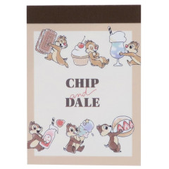 Japan Disney Mini Notepad - Chip & Dale / Dessert