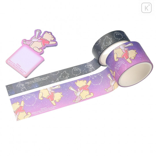 Japan Disney Store Decoration Tape & Sticky Notes Set - Winnie the Pooh / Starry Sky - 1