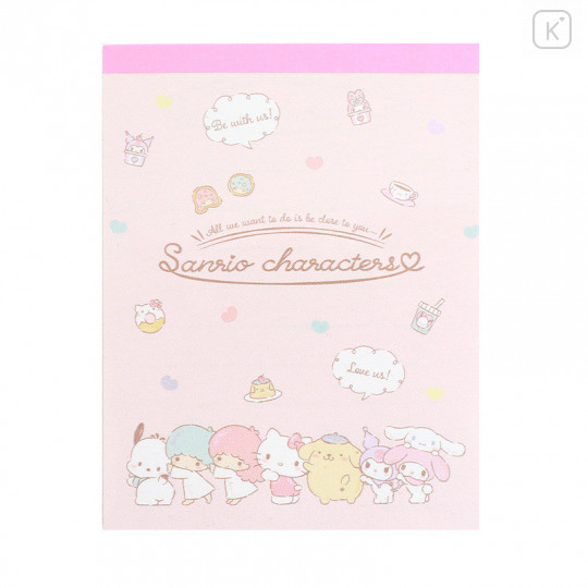 Japan Sanrio Mini Notepad - Characters Love Us - 1