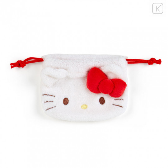 Japan Sanrio Face Mini Drawstring Purse - Hello Kitty - 2