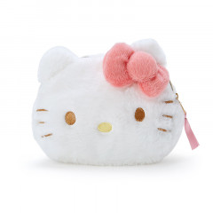 Japan Sanrio Fluffy Face Pouch - Hello Kitty