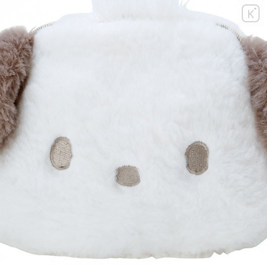 Japan Sanrio Fluffy Face Pouch - Pochacco - 4