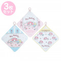 Japan Sanrio Hand Towel With Loop 3pcs Set - My Melody / Frills - 1
