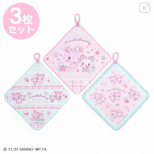 Japan Sanrio Hand Towel With Loop 3pcs Set - Mewkledreamy / Check - 1