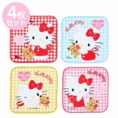 Japan Sanrio Petit Towel 4pcs Set - Hello Kitty / Bear