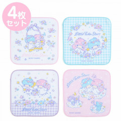 Japan Sanrio Petit Towel 4pcs Set - Little Twin Stars / Flower