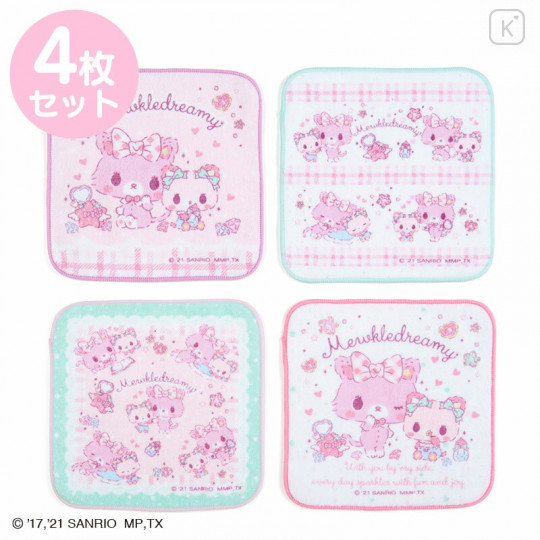 Japan Sanrio Petit Towel 4pcs Set - Mewkledreamy / Check - 1