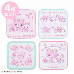 Japan Sanrio Petit Towel 4pcs Set - Mewkledreamy / Check