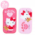 Japan Sanrio Half Petit Towel 2pcs Set - Hello Kitty / Bear - 1