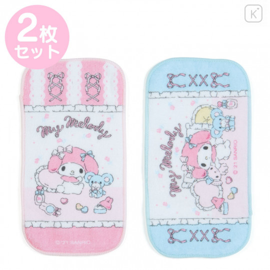 Japan Sanrio Half Petit Towel 2pcs Set - My Melody / Frills - 1
