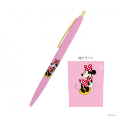 Japan Disney Gold Clip Ball Pen - Minnie Baby Pink