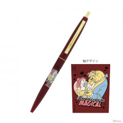 Japan Disney Gold Clip Ball Pen - Beauty and the Beast