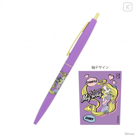 Japan Disney Gold Clip Ball Pen - Rapunzel A - 1