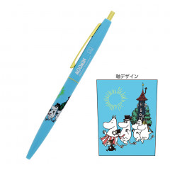 Japan Moomin Gold Clip Ball Pen - Ice Blue